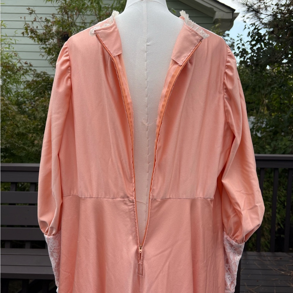 Vintage 70s Handmade Peach Gown - Picture 12 of 13